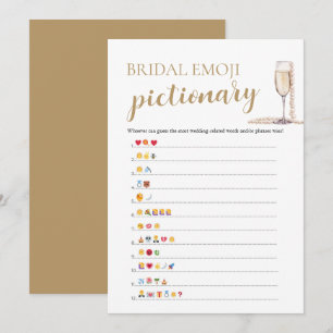 Pearls & Prosecco Brautparty Emoji Pictionary Einladung