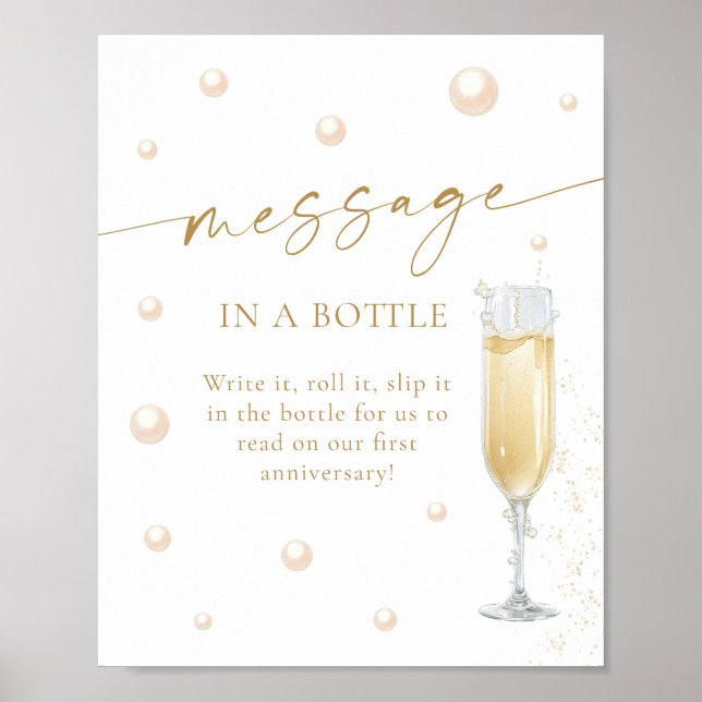 Pearls Prosecco-Brautparty in einer Flasche Poster (Vorne)
