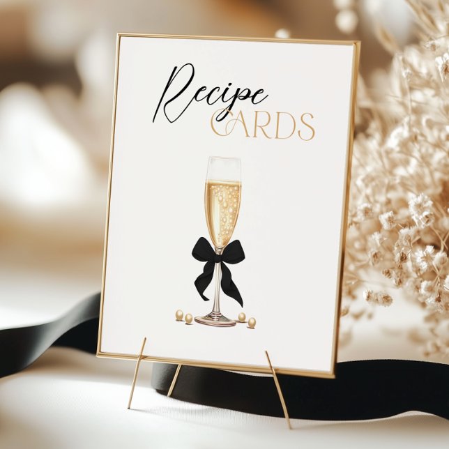 Pearls & Prosecco Brautparty Rezept Karte Poster (Von Creator hochgeladen)