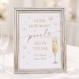 Pearls Prosecco Brautparty schätzt, wie viel Spiel Poster