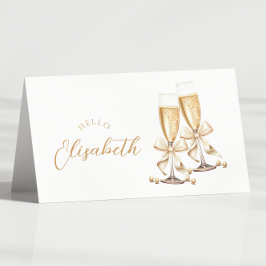 Pearls & Prosecco Brautparty Table Name Card Tischnummer