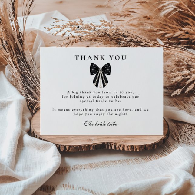 Pearls & Prosecco Bridal Shower Dankeskarte (Von Creator hochgeladen)