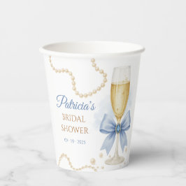 Pearls & Prosecco Bridal Shower Paper Cup Pappbecher