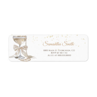  Pearls & Prosecco Bridal Shower Return Address 