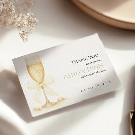 Pearls & Prosecco Dankeschön Karte | Elegant neutr