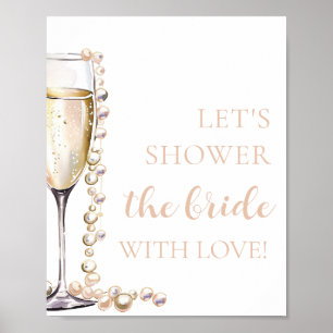 Pearls Prosecco Die Braut mit Liebe duschen Poster