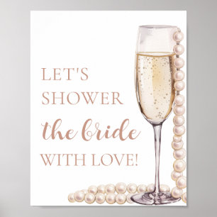 Pearls Prosecco Die Braut mit Liebe duschen Poster