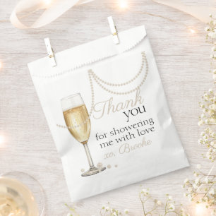 Pearls Prosecco elegantes Brautparty vielen Dank Geschenktütchen