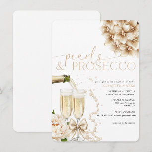 Pearls Prosecco Modernes Brautparty Einladung