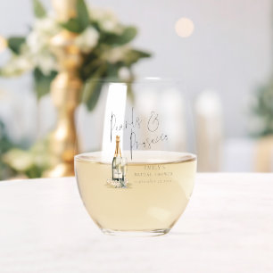 Pearls Prosecco Name Danke für Bridesmaid Weinglas Ohne Stiel