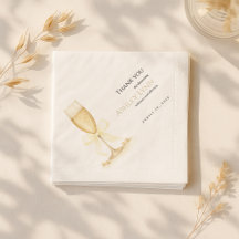 Pearls & Prosecco Napkins | Neutrales Brautparty