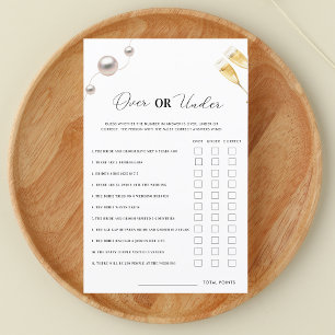 Pearls Prosecco Over oder Under Brautparty Game