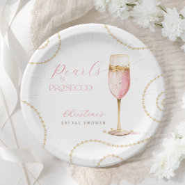Pearls Prosecco Pink Gold Brautparty Pappteller