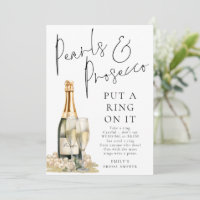 Pearls Prosecco Ring on it Brautparty Game Card