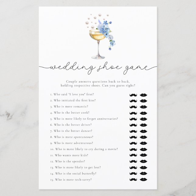 Pearls & Prosecco Wedding Shoe Brautparty (Vorderseite)