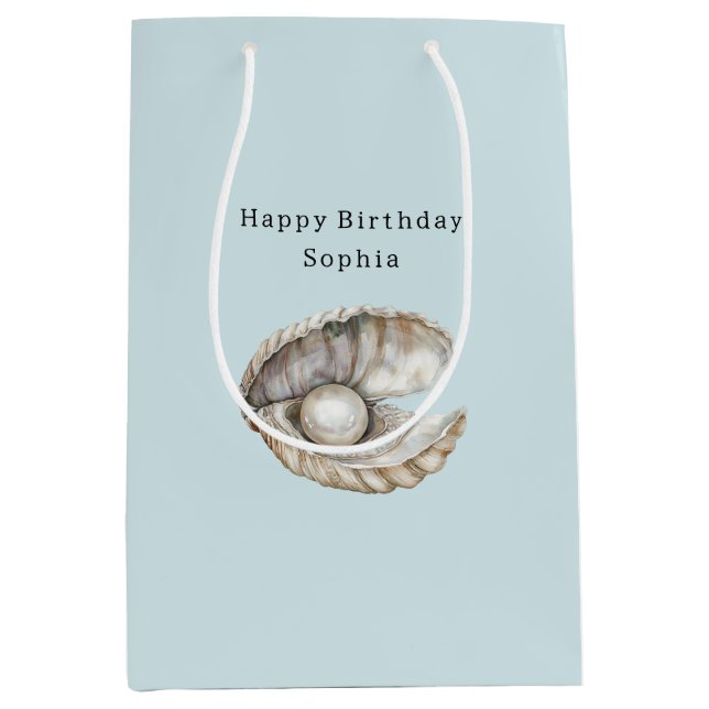 Pearls Shell Birthday  Mittlere Geschenktüte (Vorderseite)
