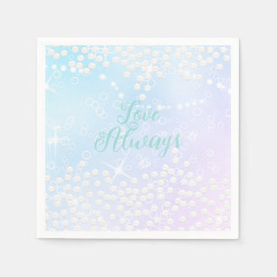 Pearls Shine Blue Pink Serviette