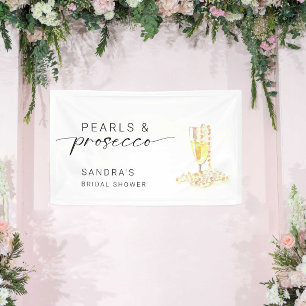 Pearls und Prosecco Brautparty Custom Minimal Banner