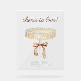Pearls und Prosecco Brautparty Liebe ruft zu Acrylschild