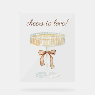 Pearls und Prosecco Brautparty Liebe ruft zu Acrylschild