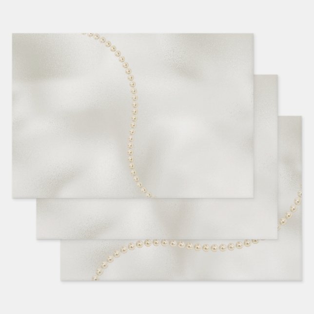 Pearls White Luxe Geschenkpapier Set (Set)