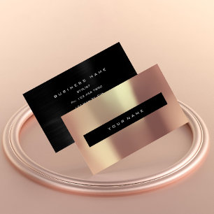 Pearly Copper Pink Gold Black Fashion Stylist Visitenkarte