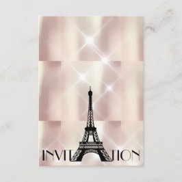 Pearly Ivory VIP Personalisiertes Pariser Brautpar Einladung