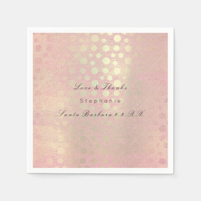 Pearly Rose Gold Blush Polka Dots Individuelle Nam Serviette (Vorderseite)