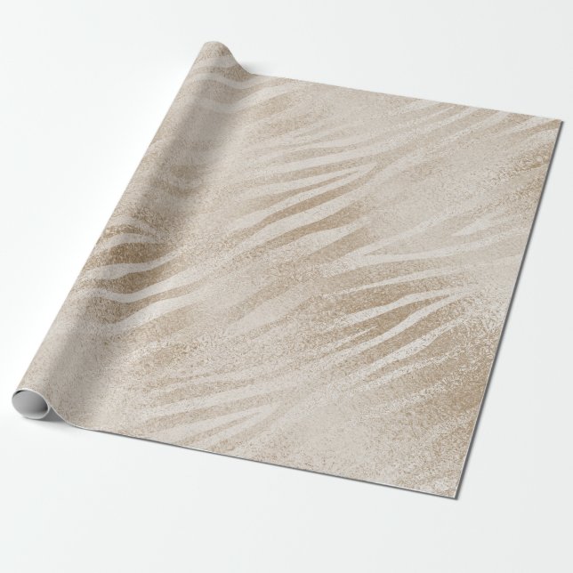 Pearly Titanium Ivory Animal Skin Glas Shiny Glam Geschenkpapier (Ungerollt)
