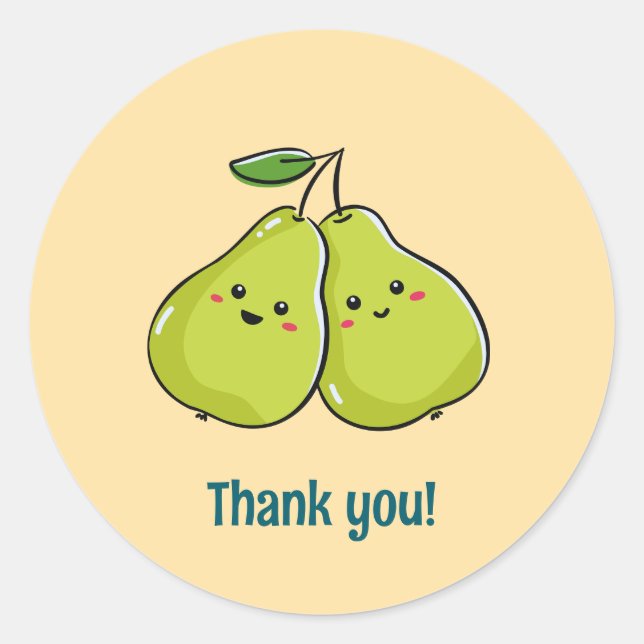 Pears sagt, danke runder aufkleber (Vorderseite)