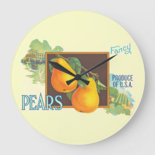 Pears Vintage Crate Art Wall Horloge