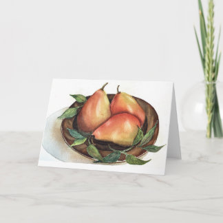Pears Watercolor Still Life Carte pour notes
