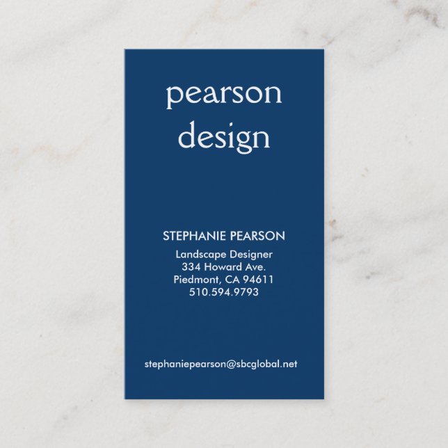Pearson-Entwurf, Adresse 1, Adresse 2, Kontakt 1… Visitenkarte (Vorderseite)