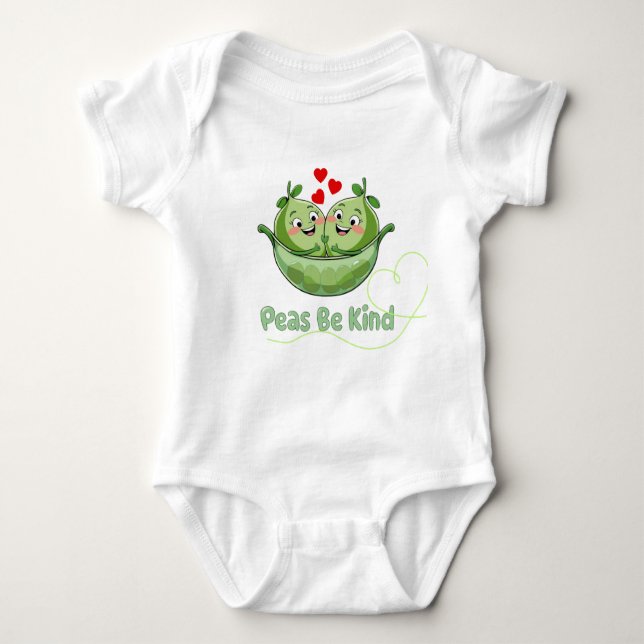 Peas be kind baby strampler (Vorderseite)