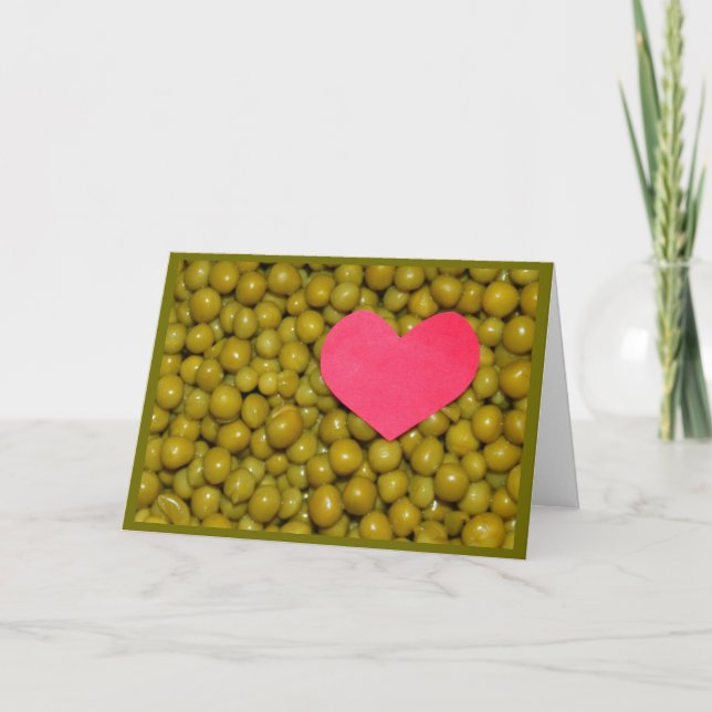 "Peas Be My Valentine" Carte Saint Valentin (Devant)