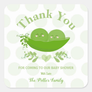 Peas dans un bébé pod Douche Merci Sticker Étiquet