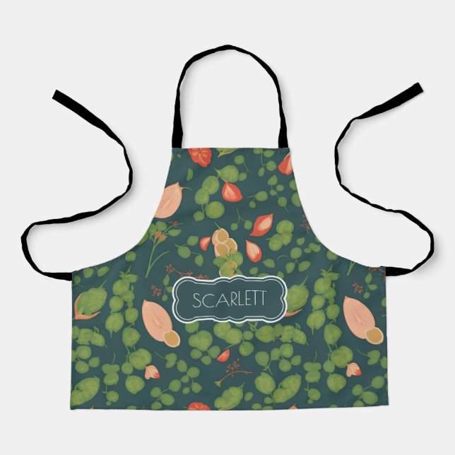 Peas floral Personalisiertes Muster Schürze (Vorderseite)