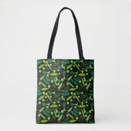 Peas-Muster 01.bw Black BG Tasche