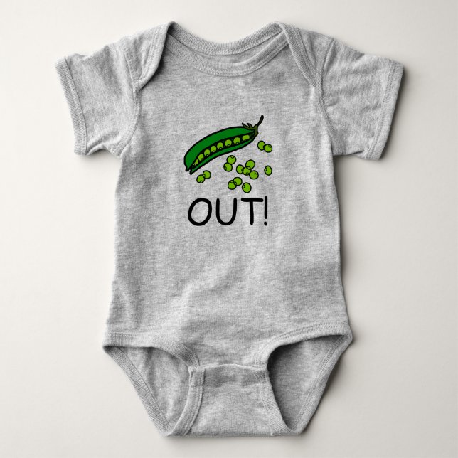 Peas Out! One-Piece Baby T - Shirt (Vorderseite)