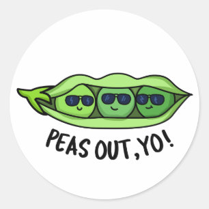 Peas Out Yo Funny Peas Pub Runder Aufkleber