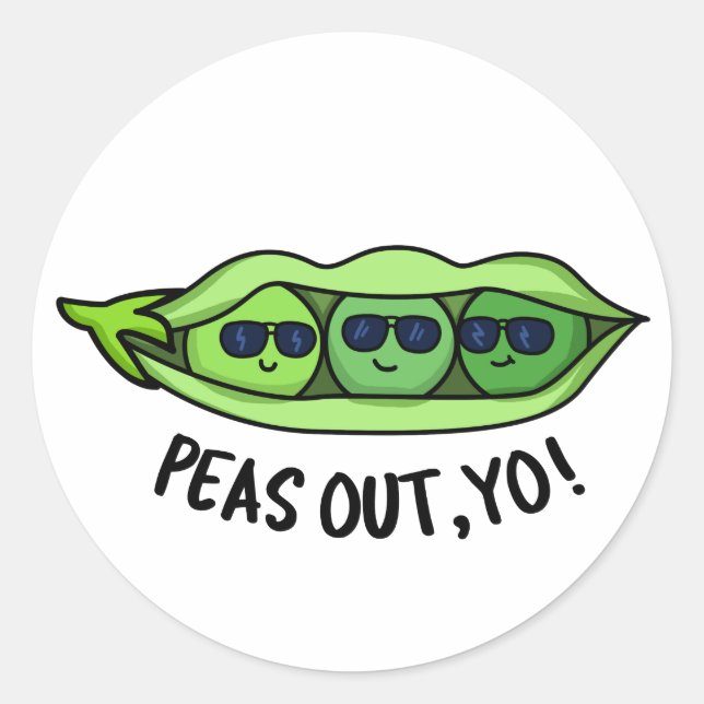 Peas Out Yo Funny Peas Pub Runder Aufkleber (Vorderseite)