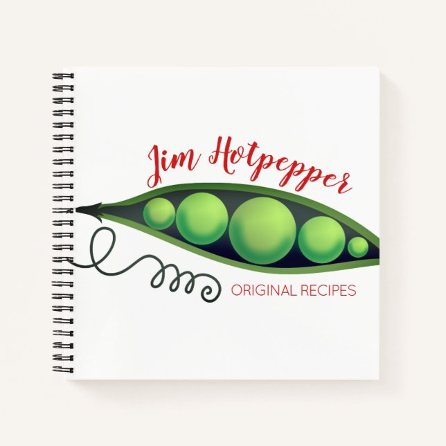 Peas Peapod Personal Kochbuch Rezept Notebook Notizbuch (Vorderseite)