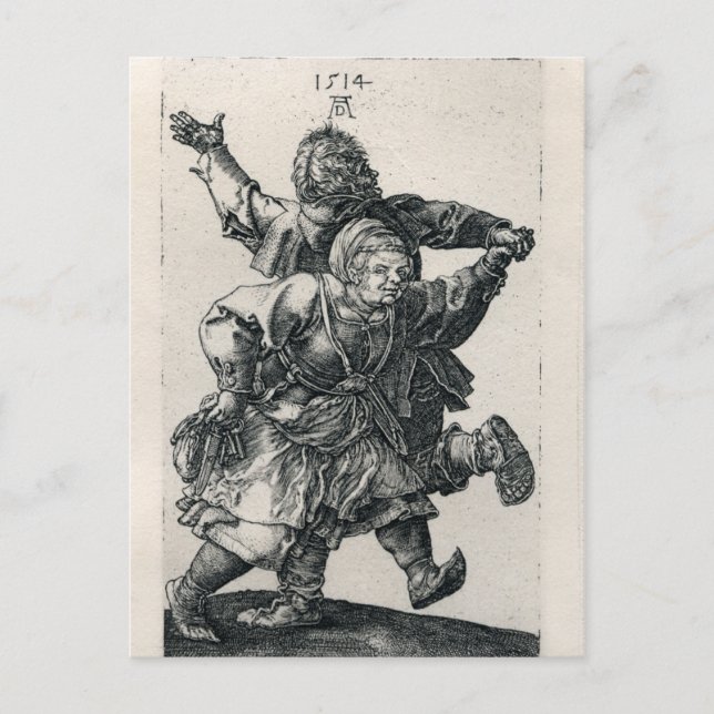 Peasant Couple Dancing von Albrecht Durer Postkarte (Vorderseite)