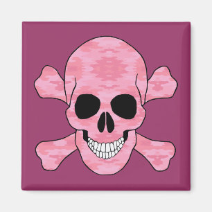 Peau De Camouflage Rose Et Aimant Crossbones