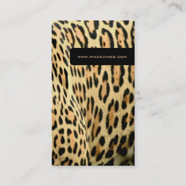 Peau de léopard, cartes de visite d'animaux vivant (Devant)