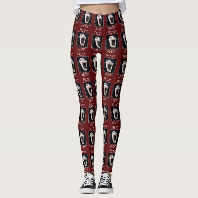 Peau de nuit Skelton Skulll Halloween Leggings (Devant)