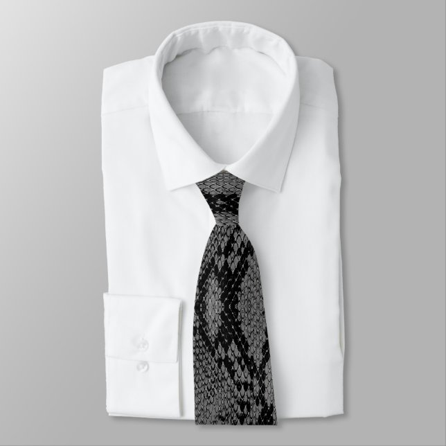 Peau de serpent gris Imprimer Cravate (Attaché)