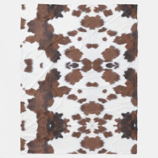 peau de vache blanc brun blanc polaire couverture (Devant)
