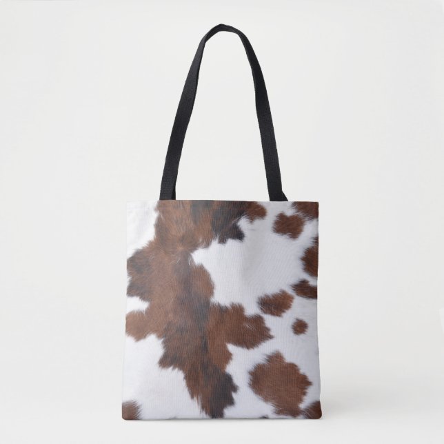 peau de vache brun blanc sac fourre-tout (Devant)