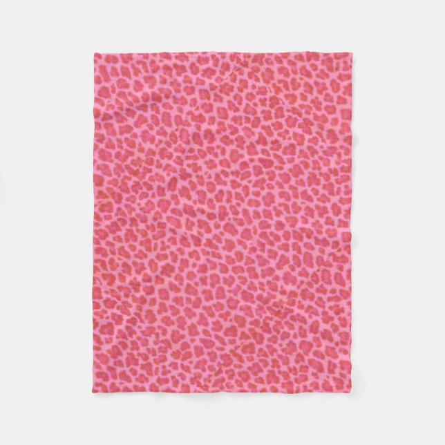 Peau léopard rose couverture en polaire (Devant)